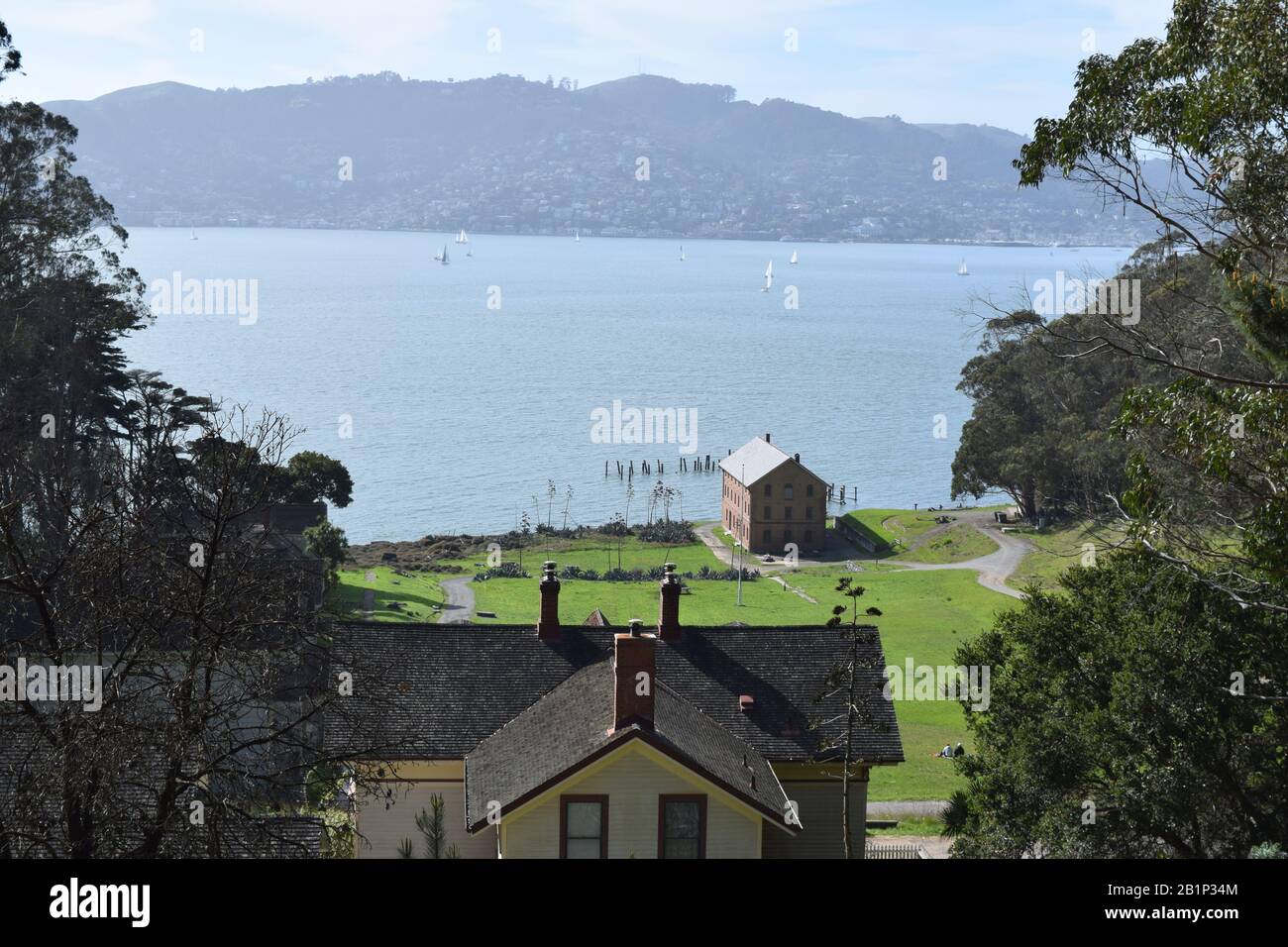 Historic Camp Reynolds West Garrison building on the west side of Angel
