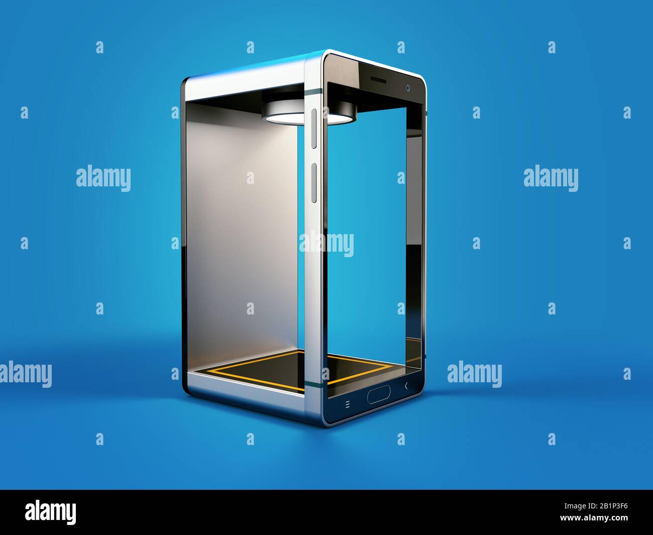 3d rendering of smartphone, phone box shape Stock Photo - Alamy