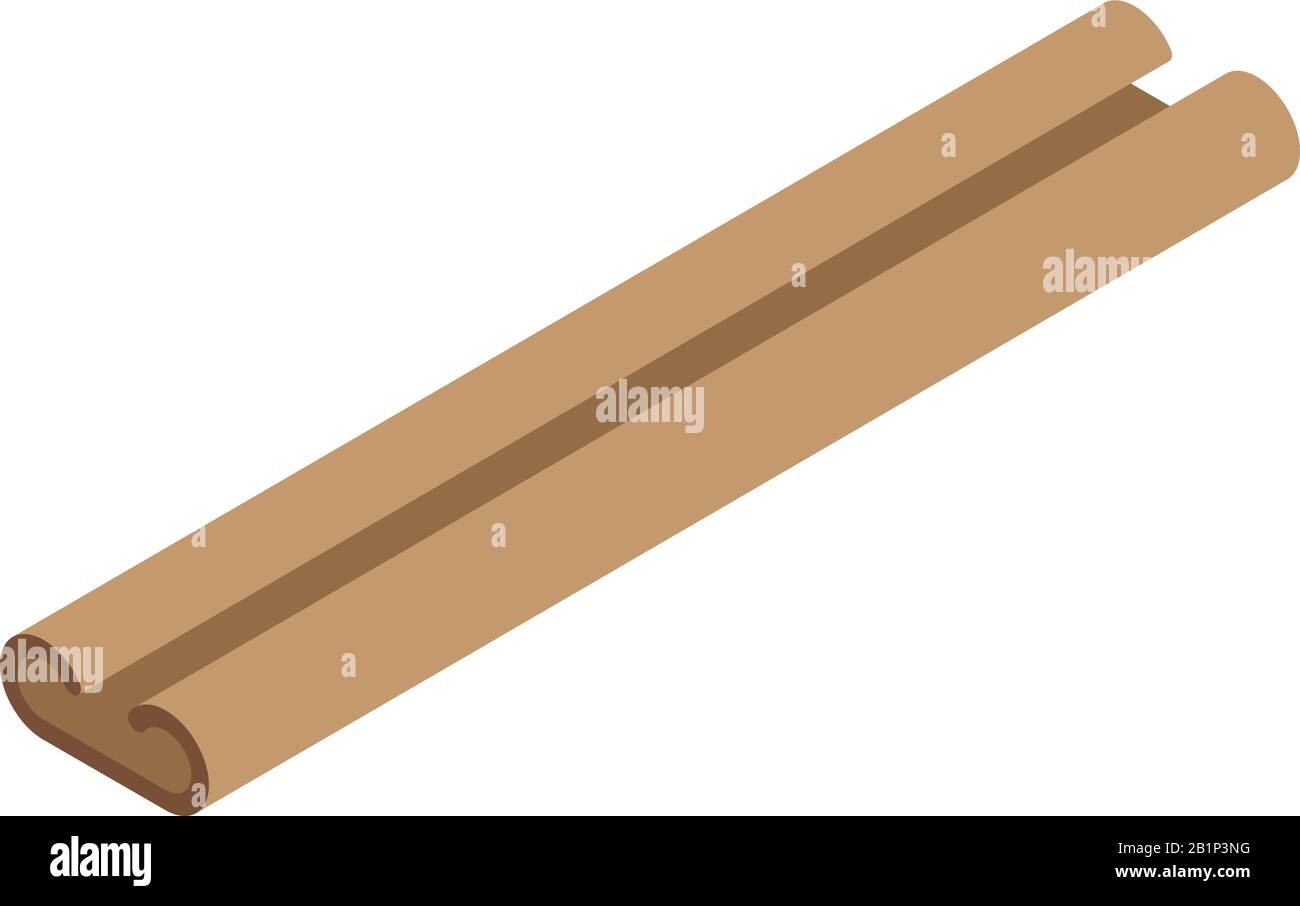 Cinnamon stick icon, isometric style Stock Vector