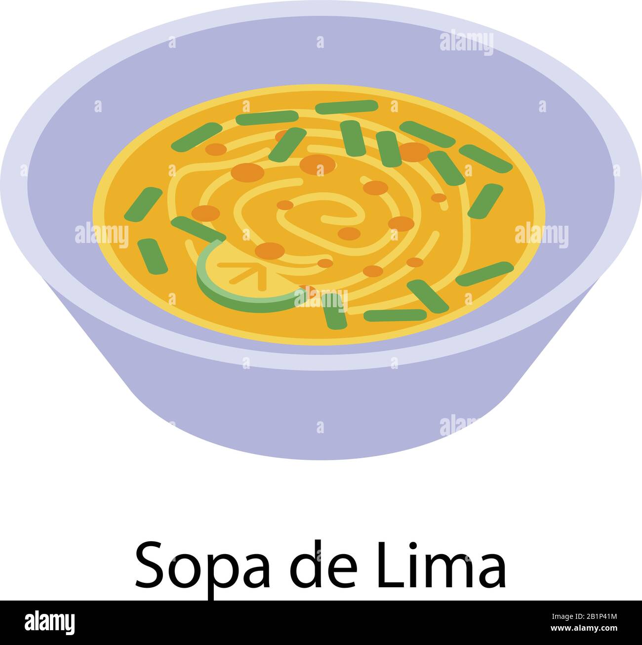 Sopa de lima icon, isometric style Stock Vector