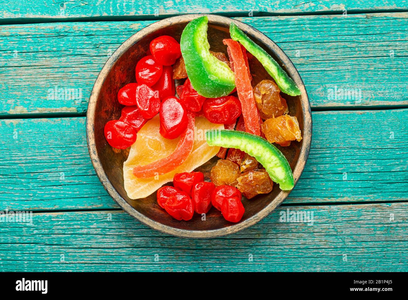 Healthy food,mix dried fruits.Healthy assorted dried fruit on a plate