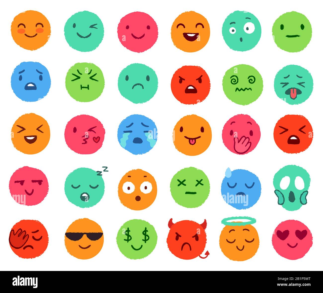 Hand Drawn Smiley Face Vector Clipart