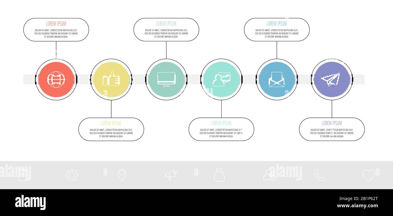 Vector template circle infographics. Business concept with 6 options ...