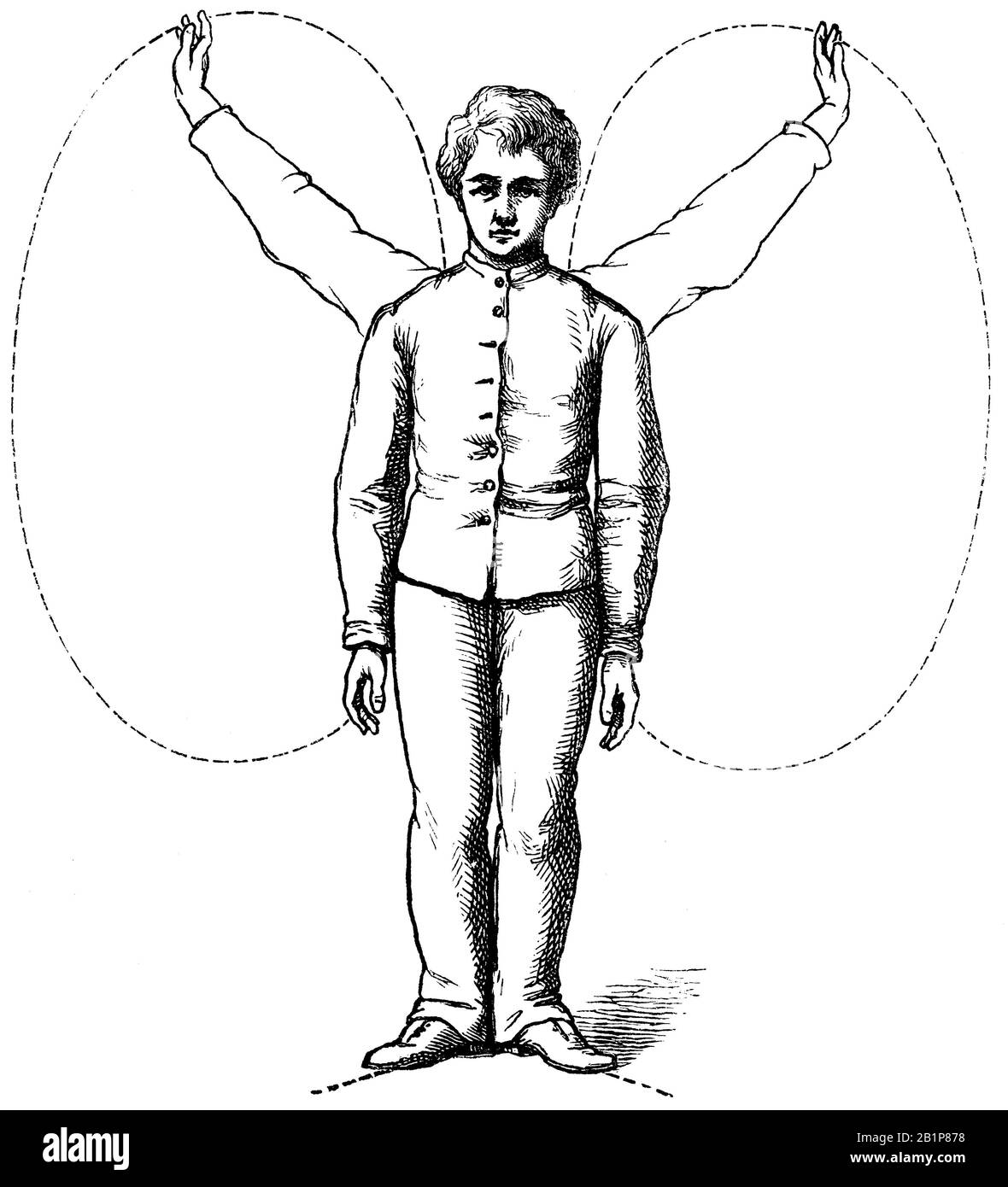 exercises: Arm Circles, , anonym (Health book, 1887) Stock Photo