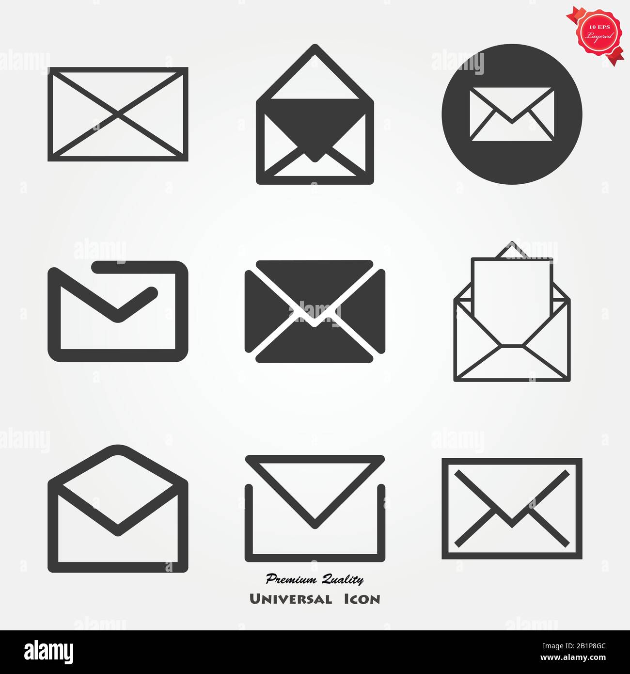 Envelope icon, vector mail envelope and letter symbol Stock Vector ...