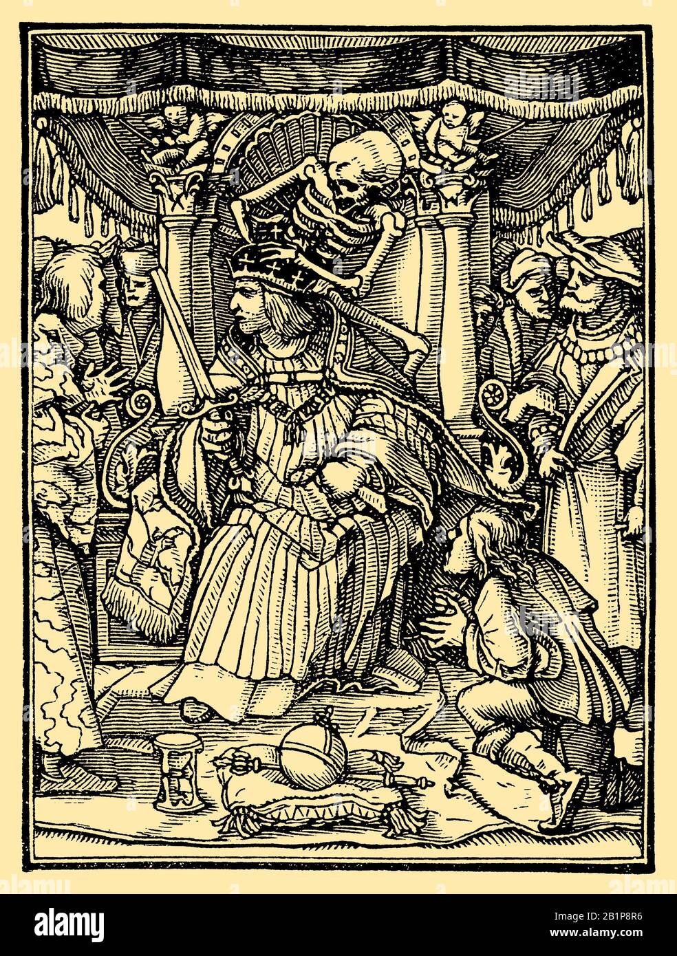 Emperor . From the Dance of Death by Hans Holbein the Younger, , Holbein d.J., Hans (picture book, 1881) Stock Photo