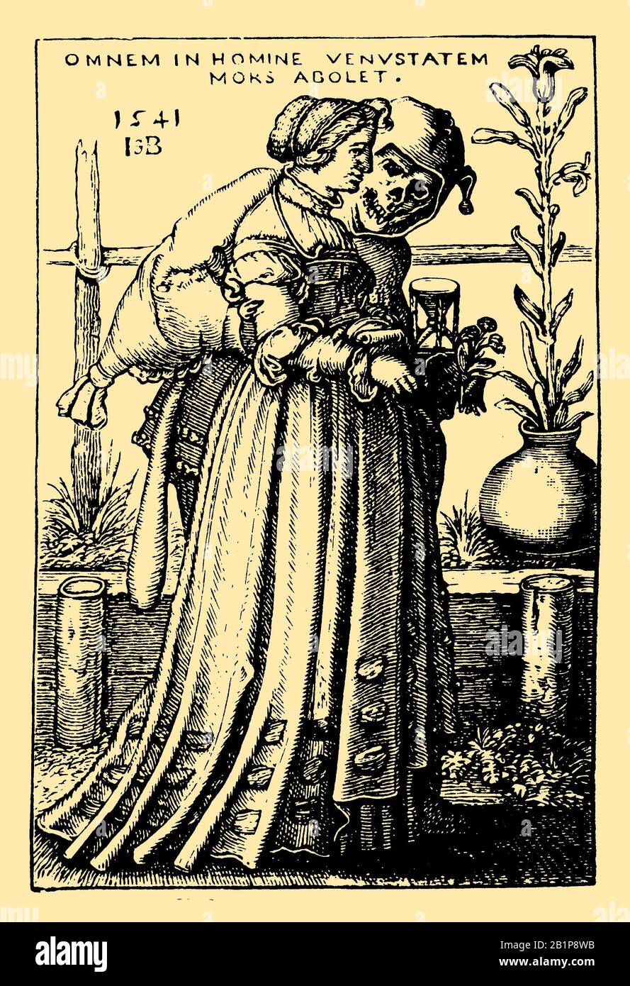 The Death and the Wife of Hans Sebald Beham, 16th century, , shirtwaist (encyclopedia, 1898) Stock Photo