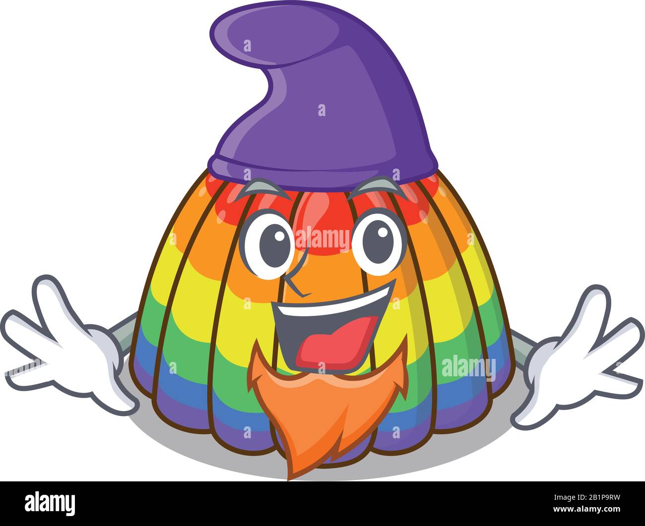 cartoon mascot of funny rainbow jelly dressed as an Elf Stock Vector ...
