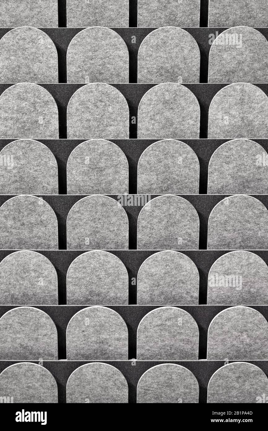 Wall with geometric pattern made from many parts Stock Photo