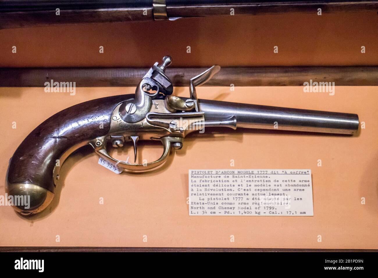 Musée de l'Emperi,Salon-de-Provence : Pommer pistol 1777 pistolet d'arçon. Stock Photo