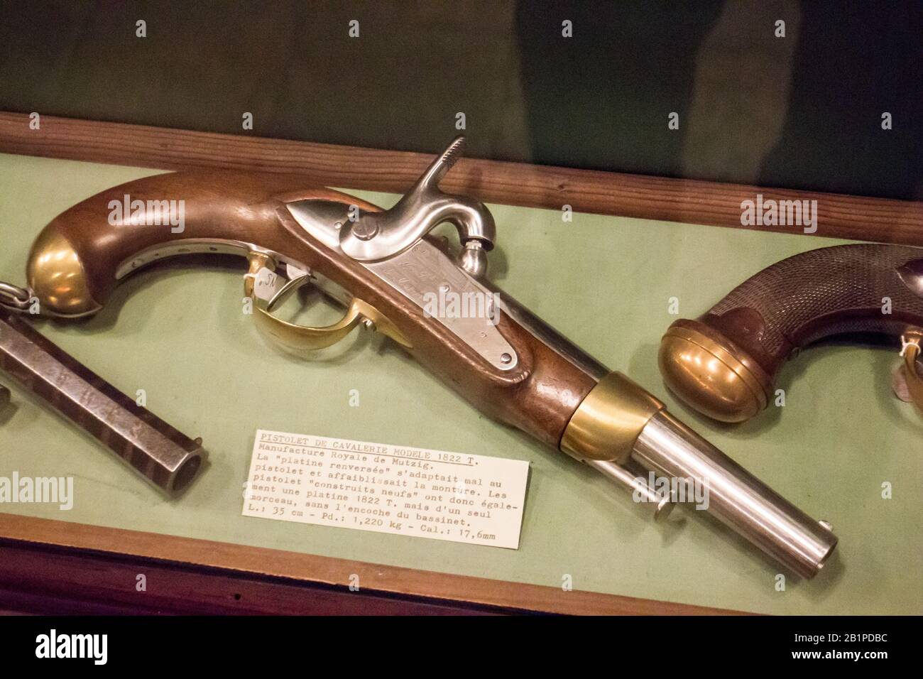 Musée de l'Emperi,Salon-de-Provence : Pistolet de Cavalerie modèle 1822T,calibre 17.6mm Manufacture Royale de Mutzig Stock Photo