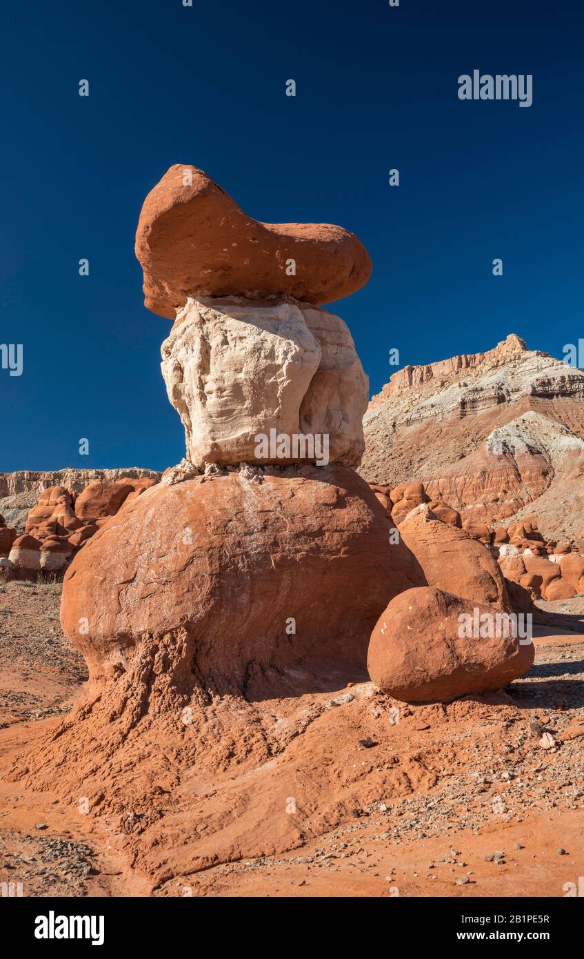 Sandstone goblins and hoodoos at Little Egypt Geological Site, Bicentennial Highway area, south of Hanksville, Utah, USA Stock Photo