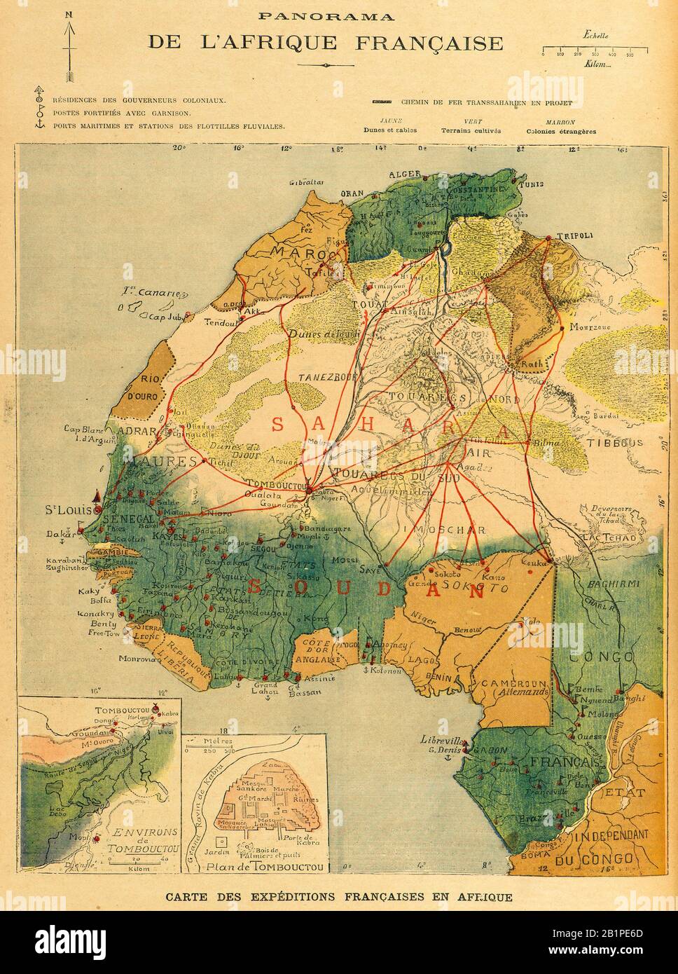 French Africa Map : Medium Detailed Map Of Africa French 1907 Atlas 