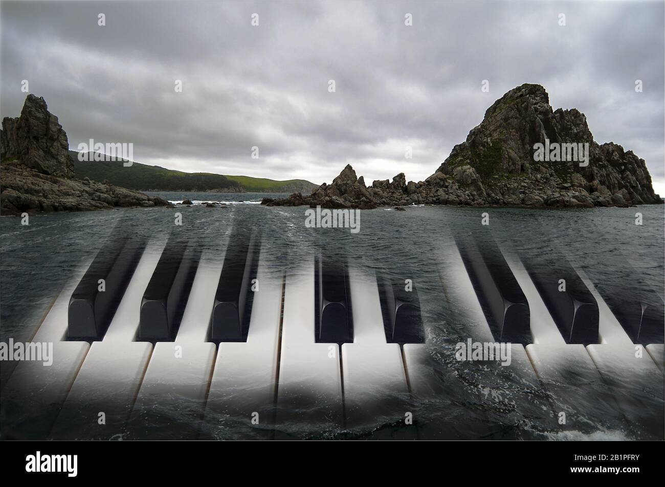 classical music background photo double exposure of piano keys and ...