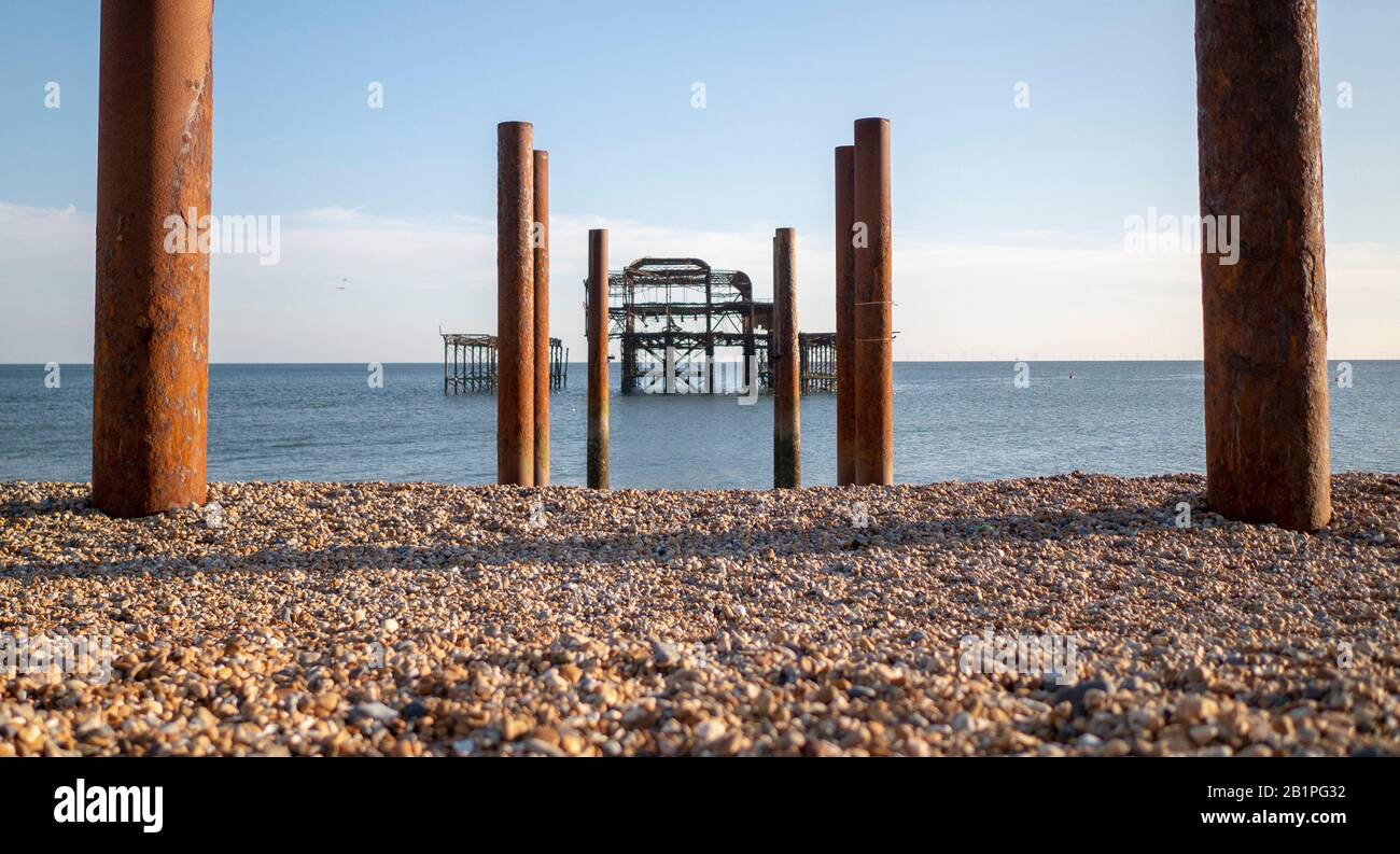 Brighton West Pier, Brighton Beach West Pier, Sussex Piers Stock Photo