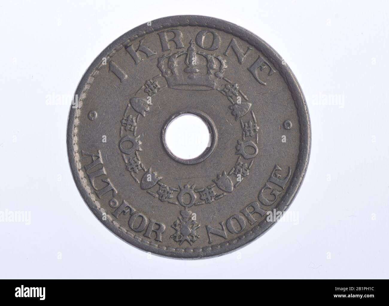 Geldmünze, 1 Krone, Norwegen Stock Photo