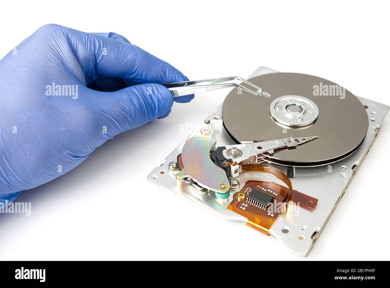 Hdd - hard disk drive. Hard disk repair concept, computer industry.  Disassembled hard drive from the computer 3.5' SATA on white background  Stock Photo - Alamy