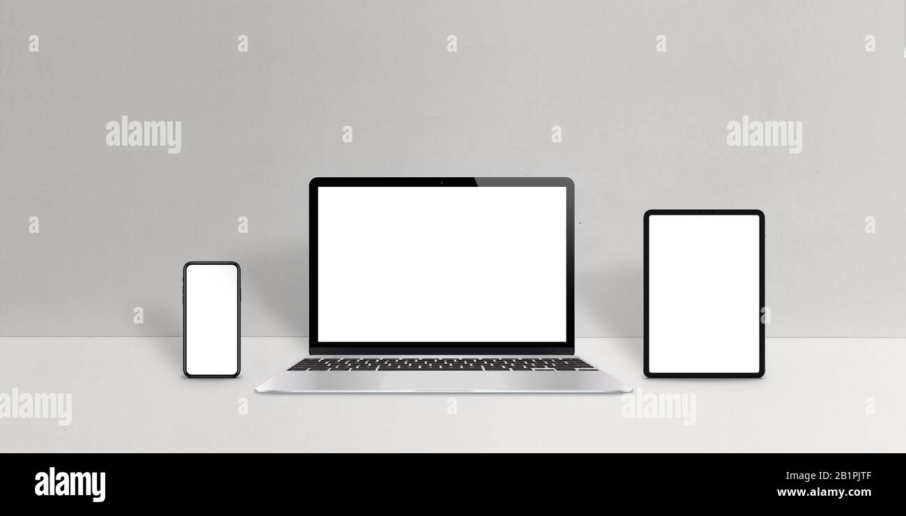 Download Responsive Display Devices Mockup Smart Phone Laptop Computer And Tablet With Round Edges Web And App Design Promotion Concept Stock Photo Alamy