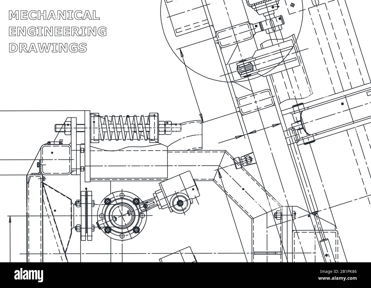 Sketch. Vector engineering illustration. Computer aided design systems