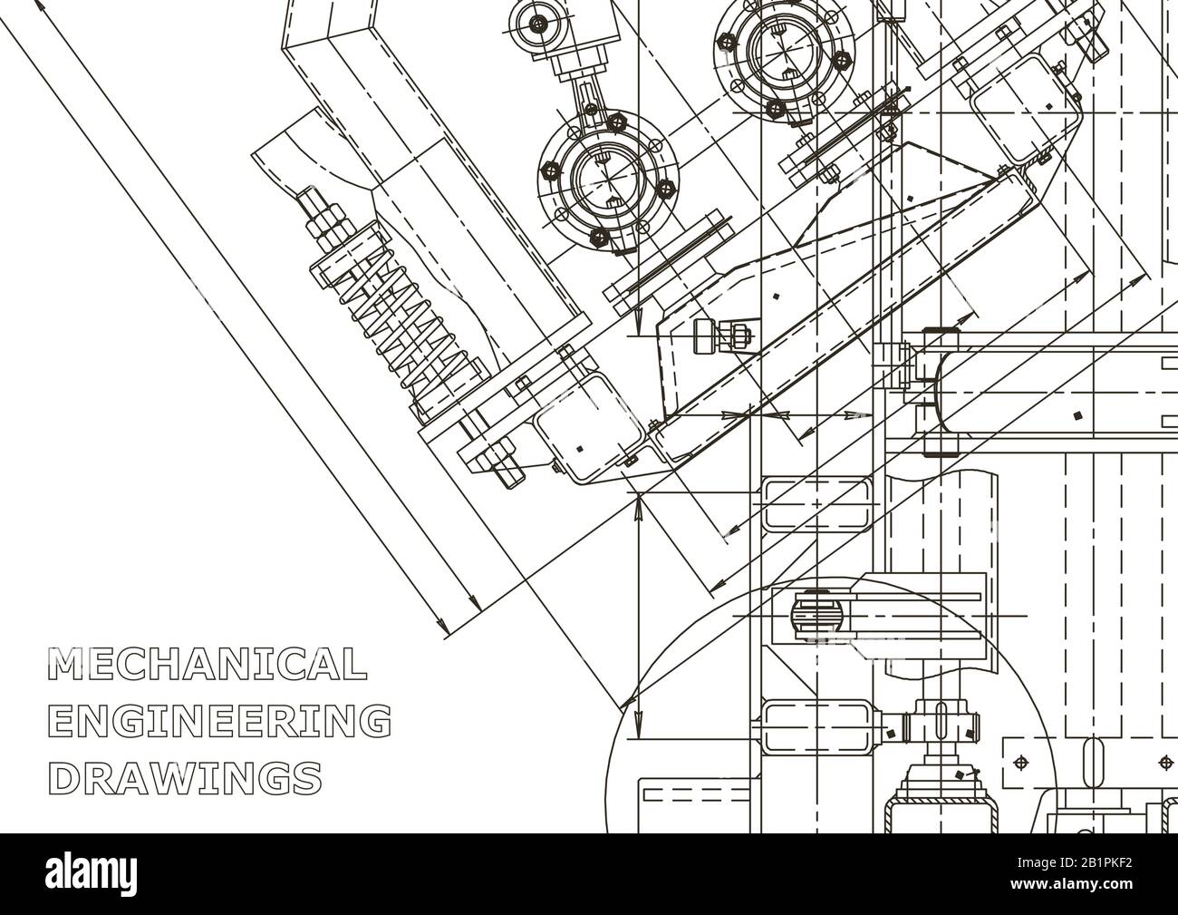 Mechanical engineering drawing. Machine-building industry.  Instrument-making drawings. Computer aided design systems. Technical  illustrations, backgro Stock Vector Image & Art - Alamy