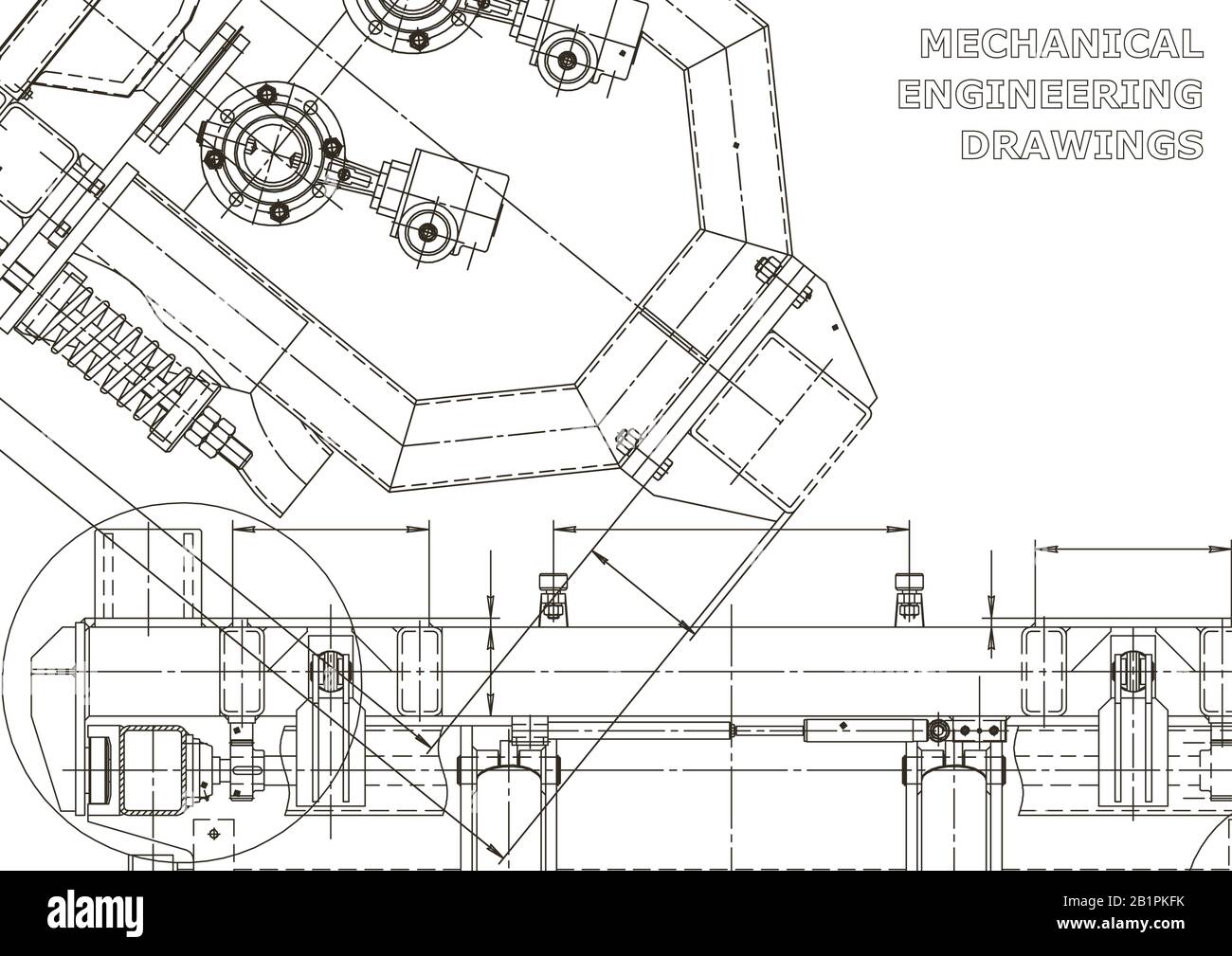 Mechanical instrument making. Technical illustration. Vector ...