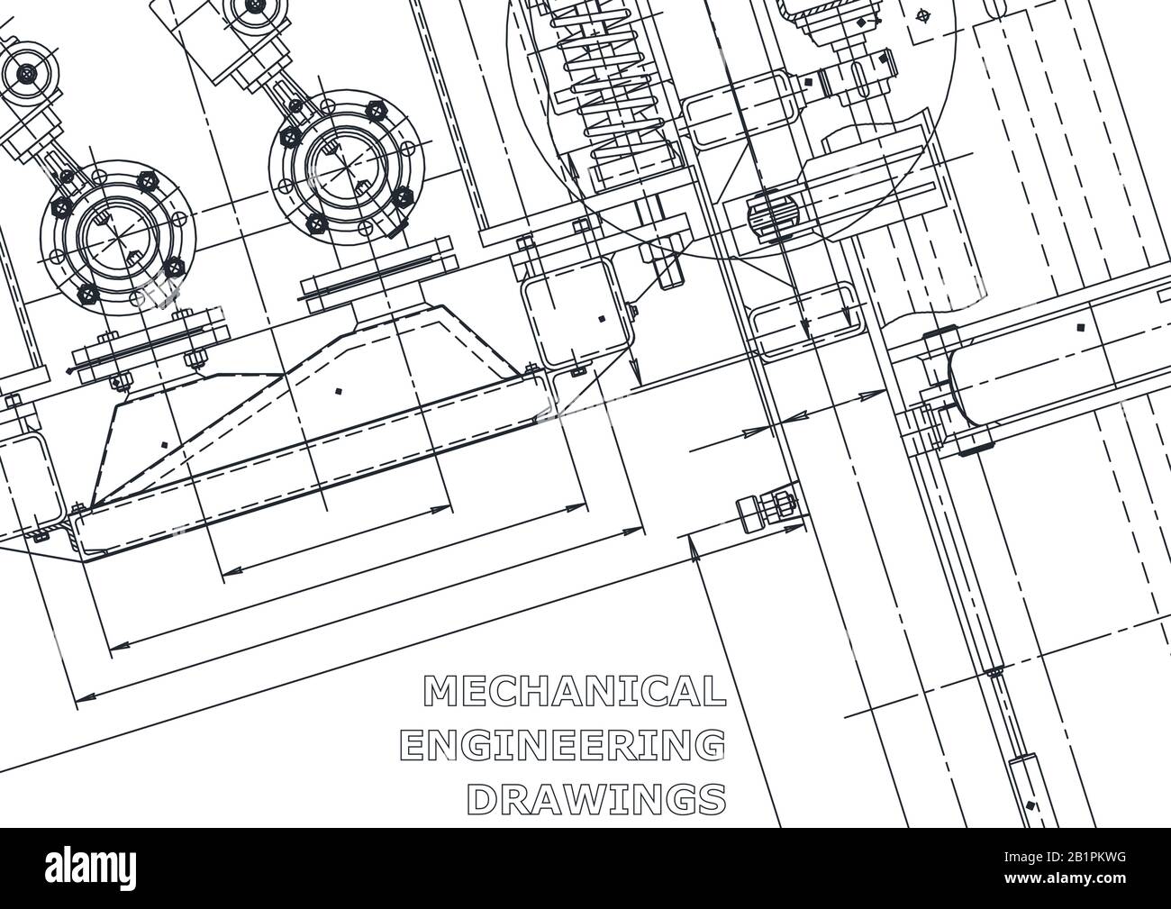 Sketch. Vector engineering illustration. Computer aided design systems