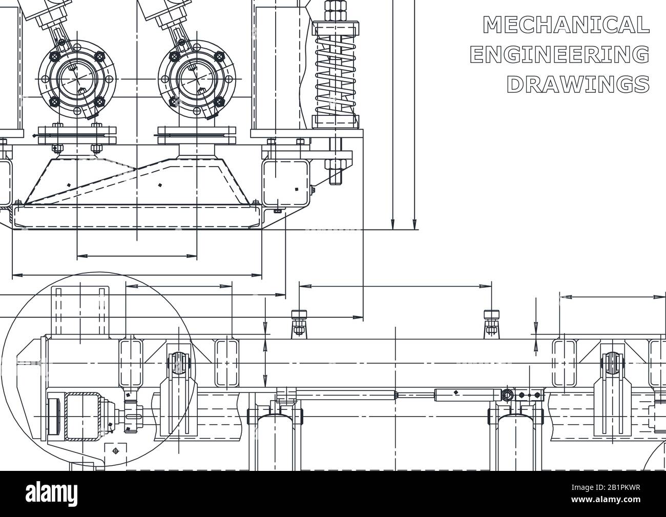 Technical Drawing Building Instruments Mechanical instrument making. Technical illustration. Vector ...