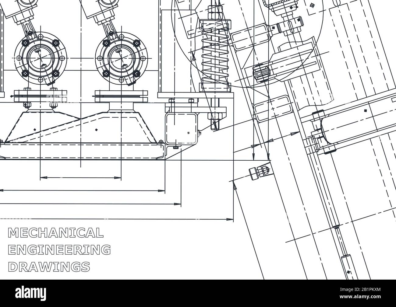 Sketch. Vector engineering illustration. Computer aided design systems