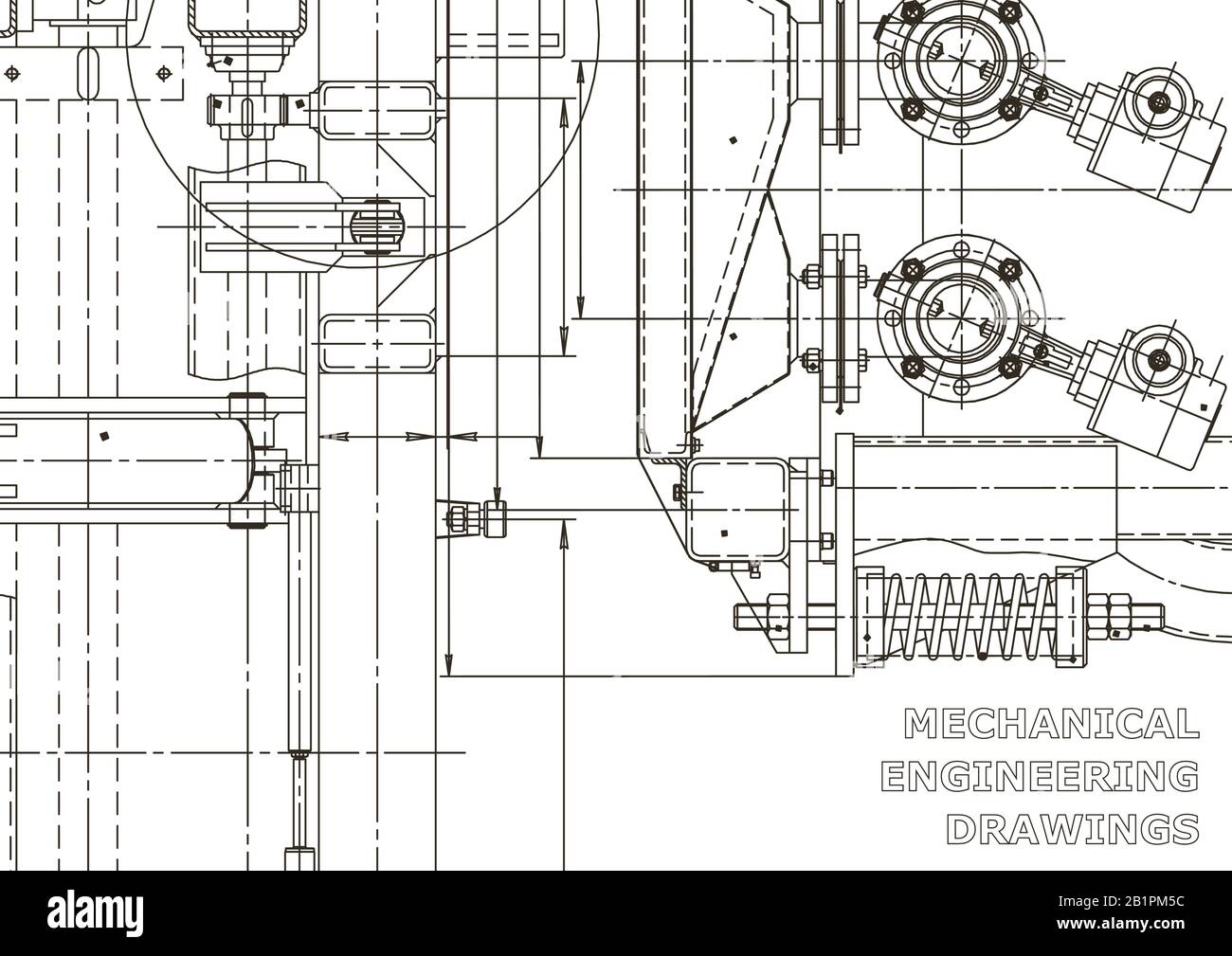 Vector engineering illustration. Mechanical engineering drawing
