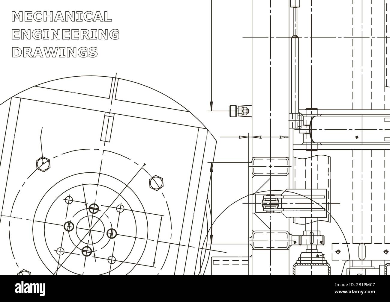 Cad Instrument Design Vector engineering illustration. Instrument-making drawings. Mechanical ...