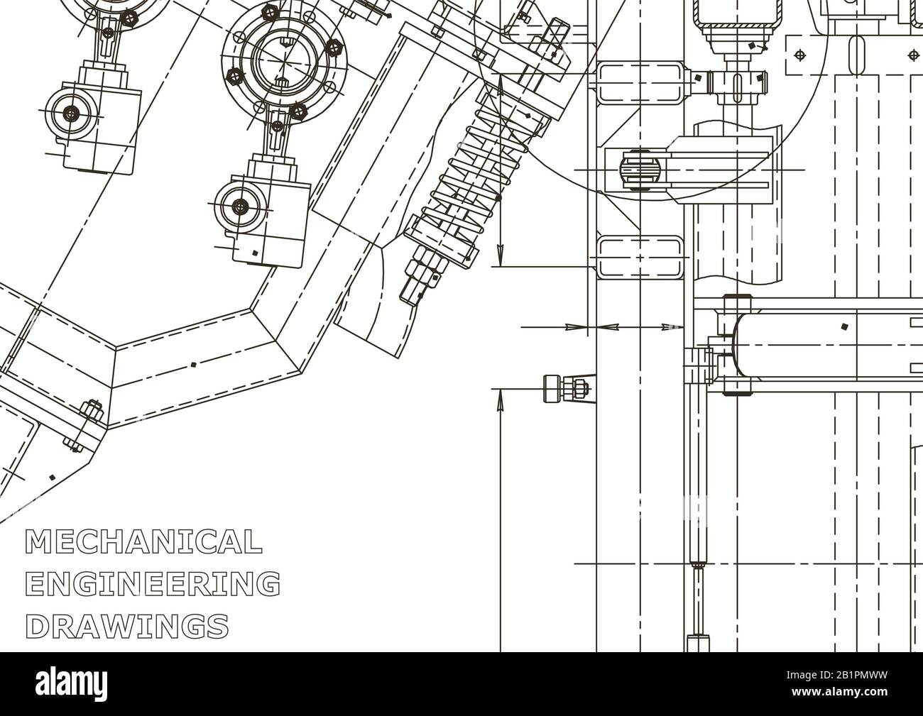 Vector engineering illustration. Mechanical engineering drawing