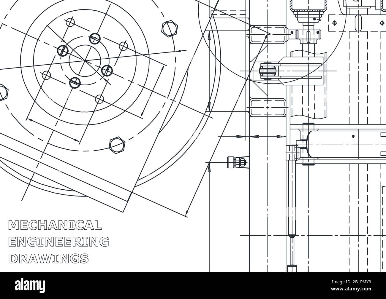 Vector engineering illustration. Computer aided design systems