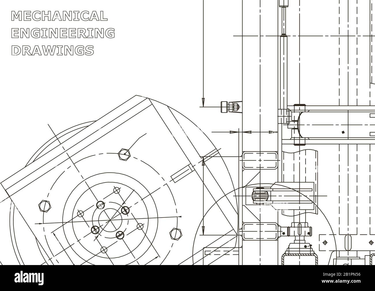 Vector engineering illustration. Instrumentmaking drawings. Mechanical