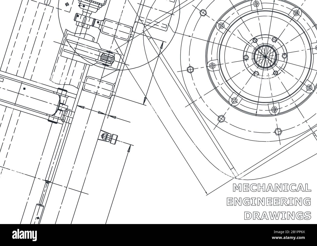 Cover. Vector engineering illustration. Blueprint, flyer, banner