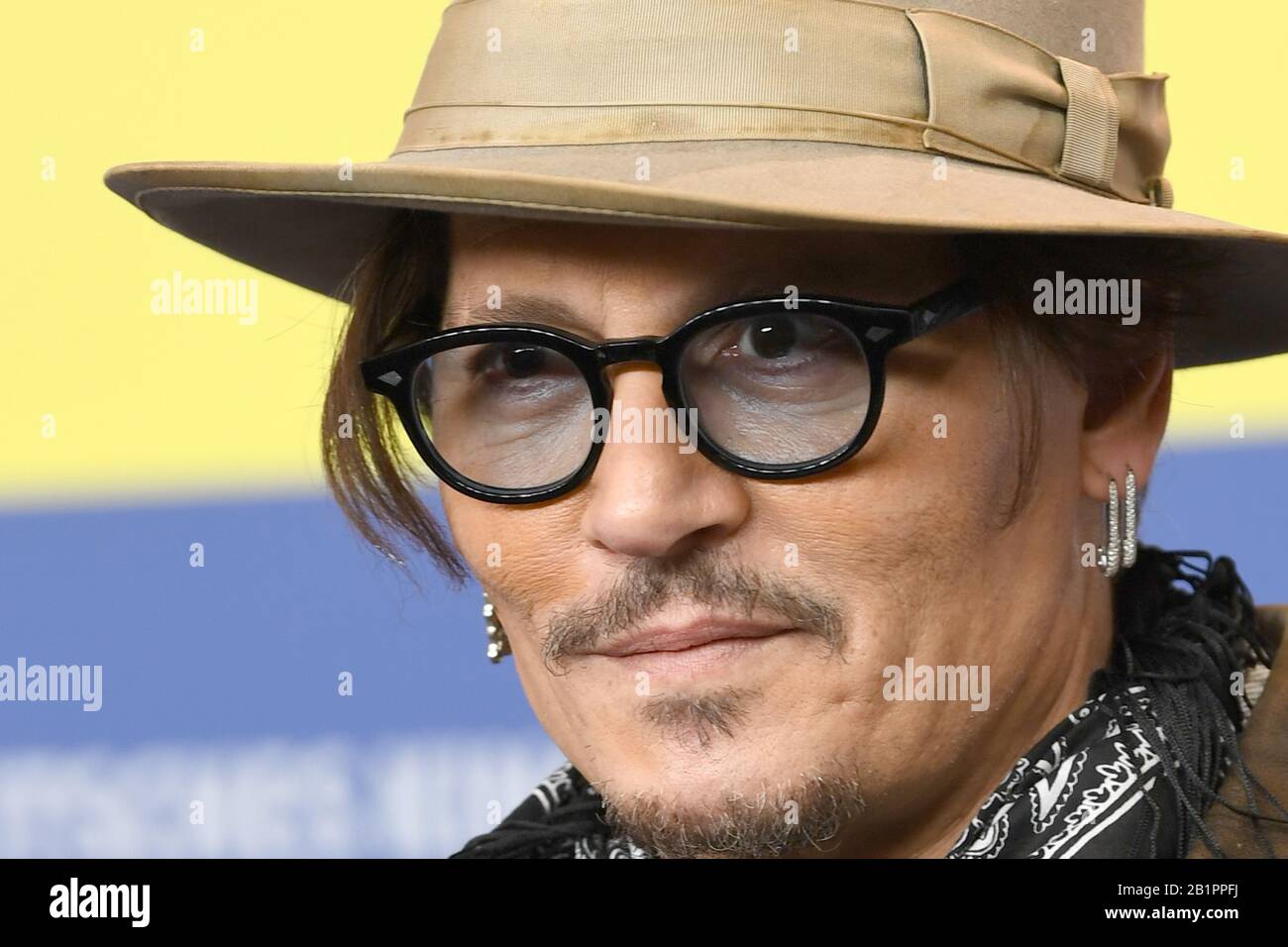 Johnny Depp attends the press conference for Minamata during the 70th Berlin Film Festival in Berlin, Germany. 21st February 2020 © Paul Treadway Stock Photo
