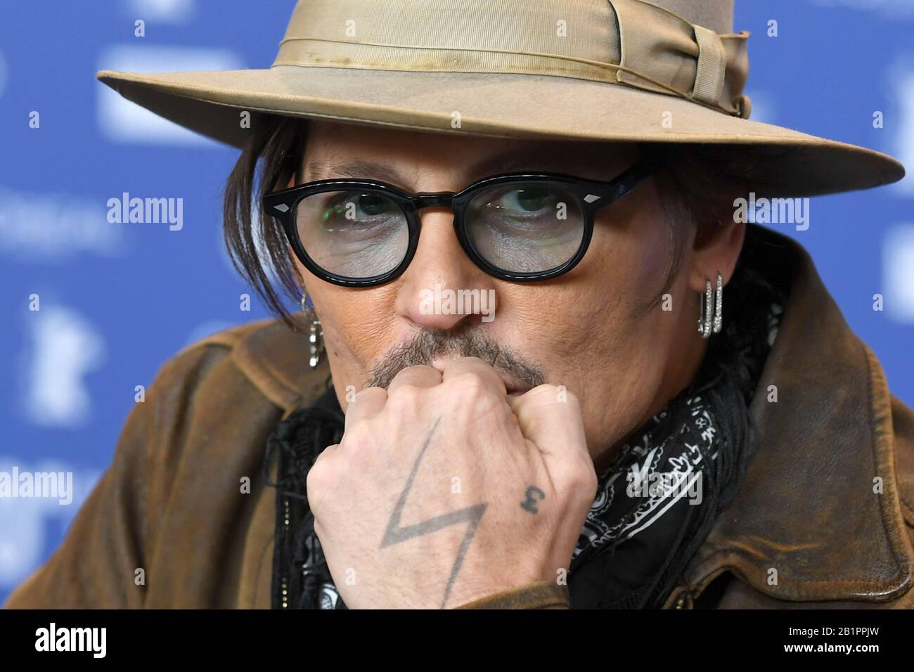 Johnny Depp attends the press conference for Minamata during the 70th Berlin Film Festival in Berlin, Germany. 21st February 2020 © Paul Treadway Stock Photo