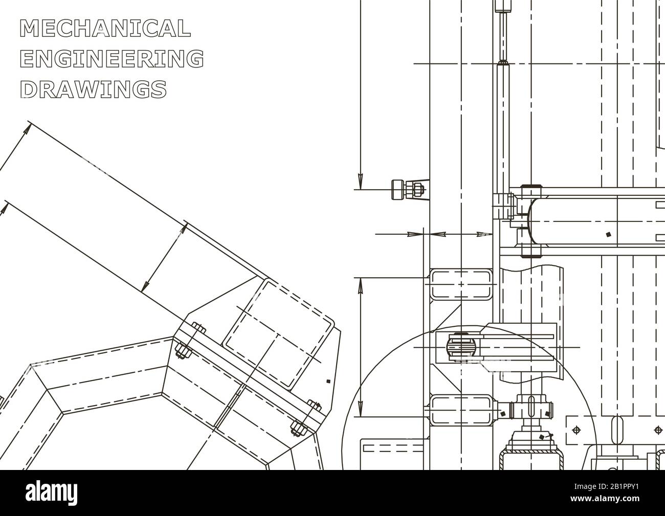 Vector engineering illustration. Mechanical engineering drawing