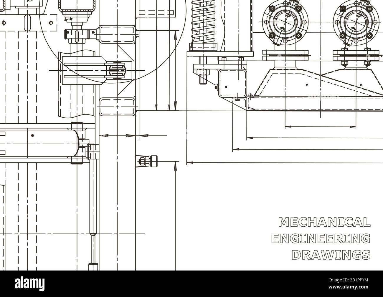 Mechanical engineering drawing. Machine-building industry.  Instrument-making drawings. Computer aided design systems. Technical  illustrations, backgro Stock Vector Image & Art - Alamy