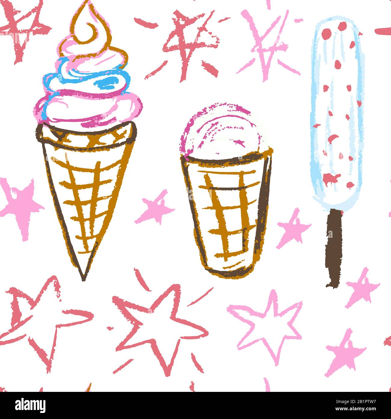 Vintage Ice Cream Cones Cute Kids Seamless Repeat Pattern Boho Neutral for Commercial Use Vintage Ice Cream Cones Cute Kids Seamless Repeat Pattern Boho Neutral for Commercial Use