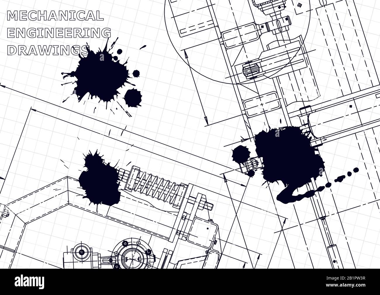 Sketch. Vector engineering illustration. Cover, flyer. Instrument ...