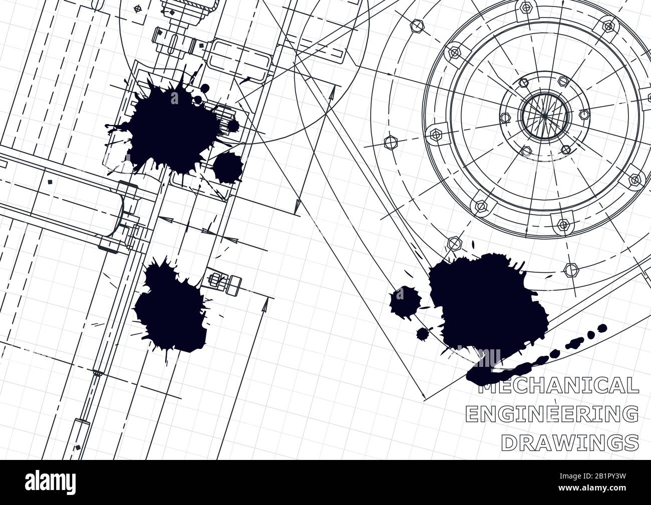 Cover. Vector engineering illustration. Blueprint, flyer, banner ...