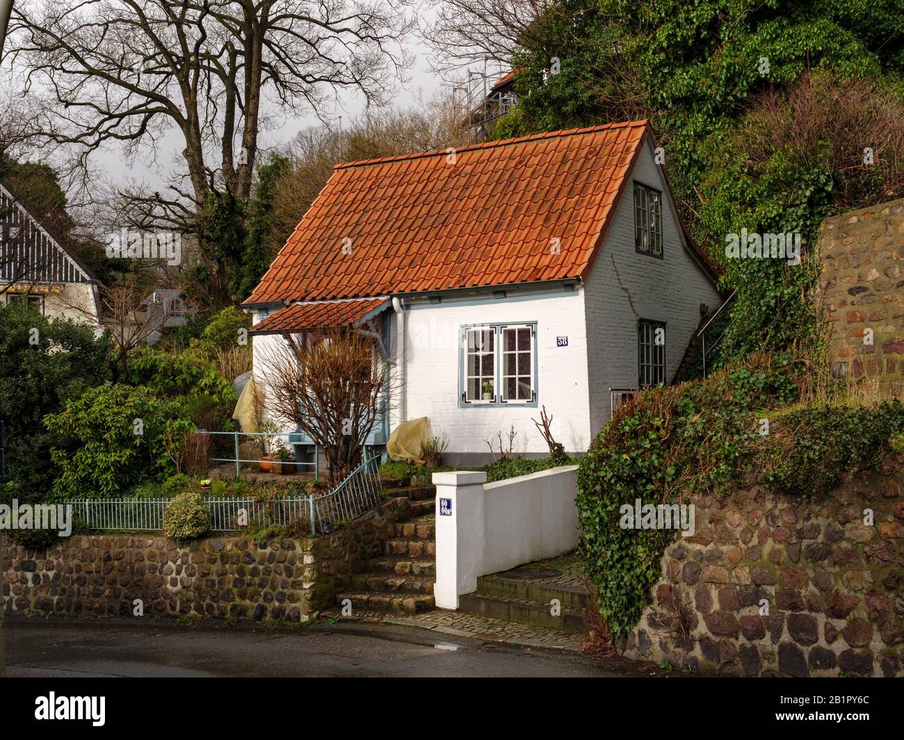 small house Blankeneser Hauptstr.. 58 Hamburg, Germany, Europe Stock Photo