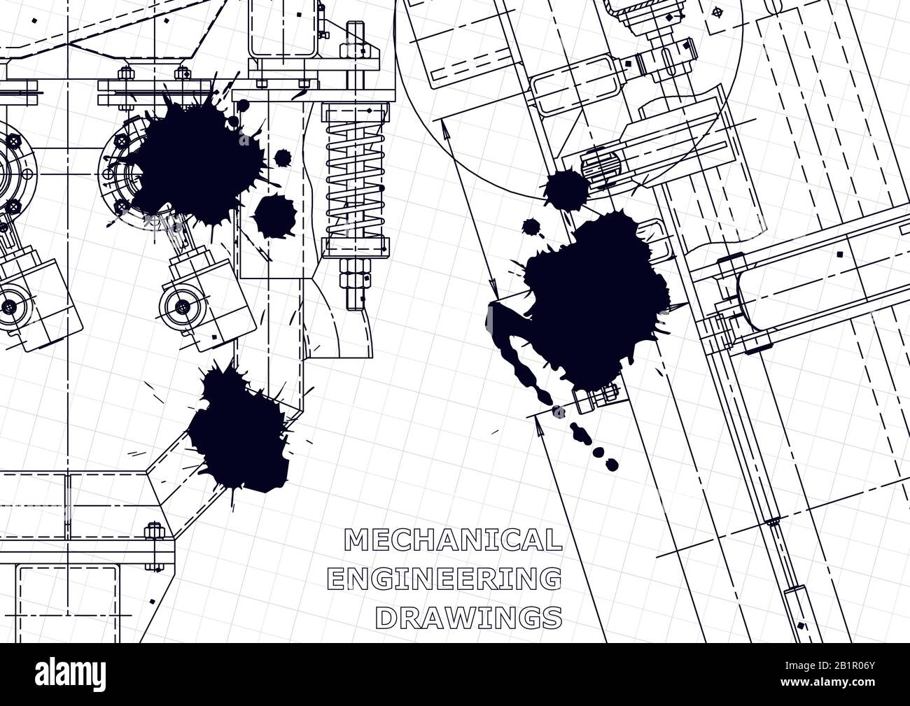 Vector engineering illustration. Computer aided design systems. Black ...