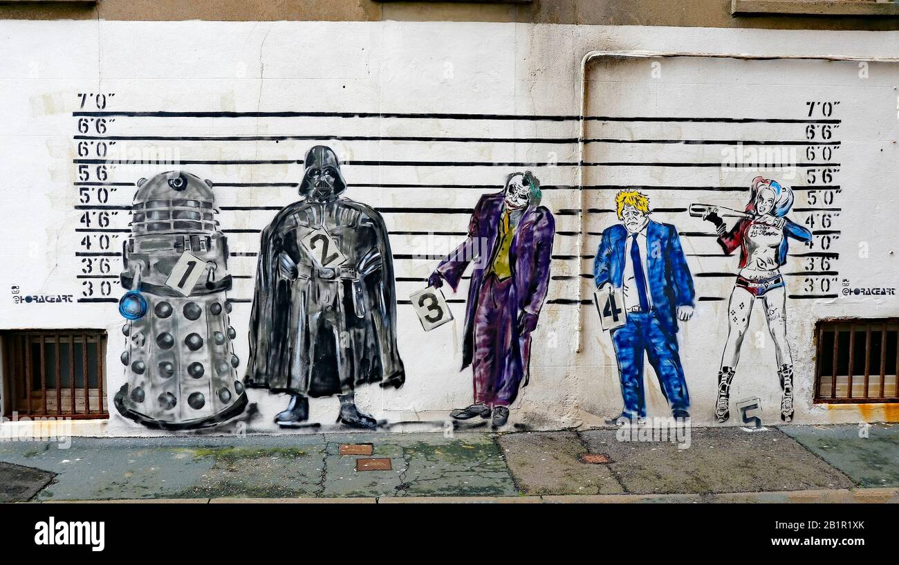Street Art in a side street off Worthing Seafront. Stock Photo