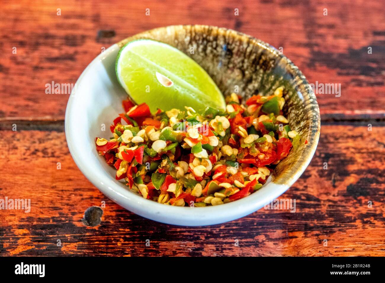 Chili used as a side dish in thai traditional cuisine Stock Photo