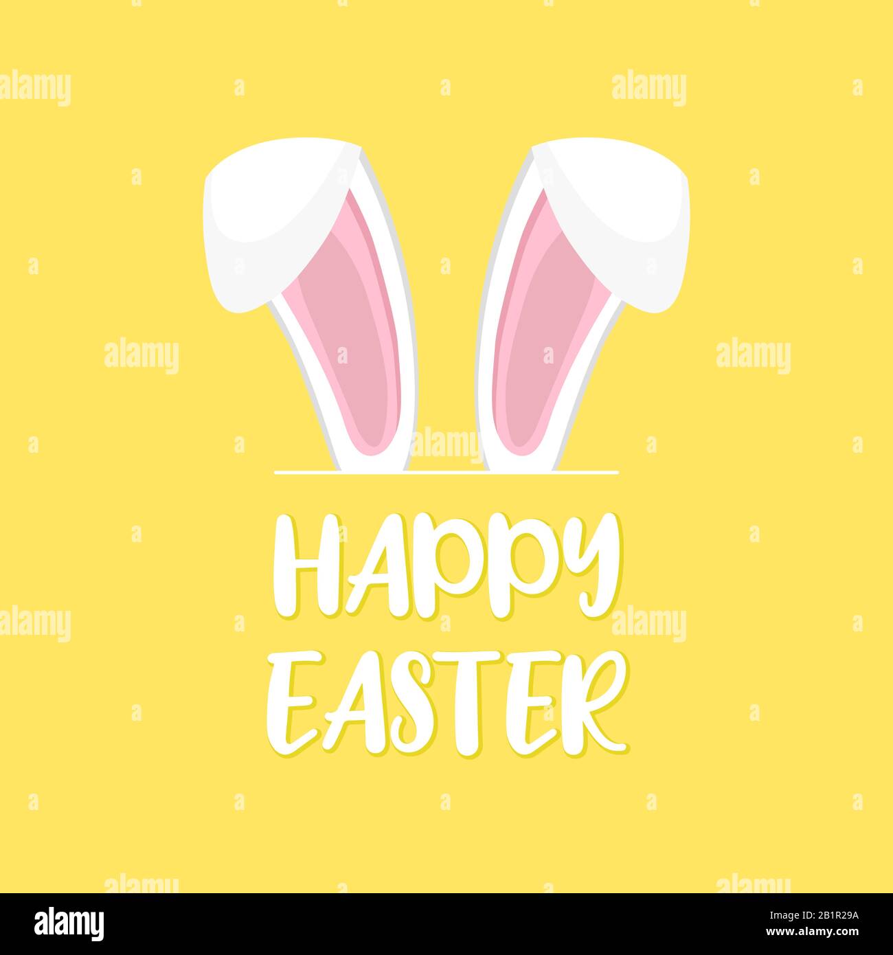 Happy Easter design with bunny ears for poster, banner or invitation ...