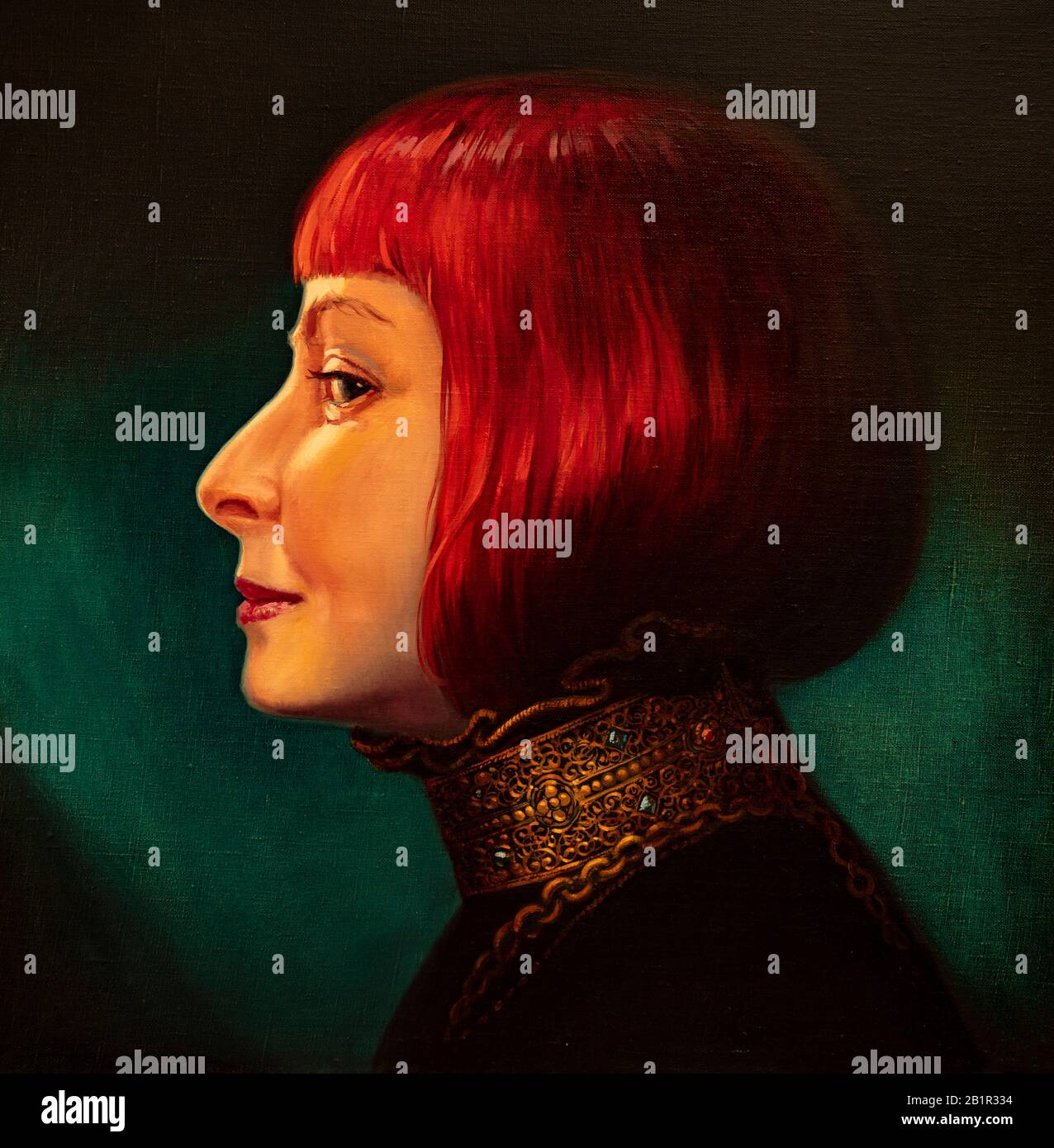 oil painting, black and white portrait Stock Photo Alamy