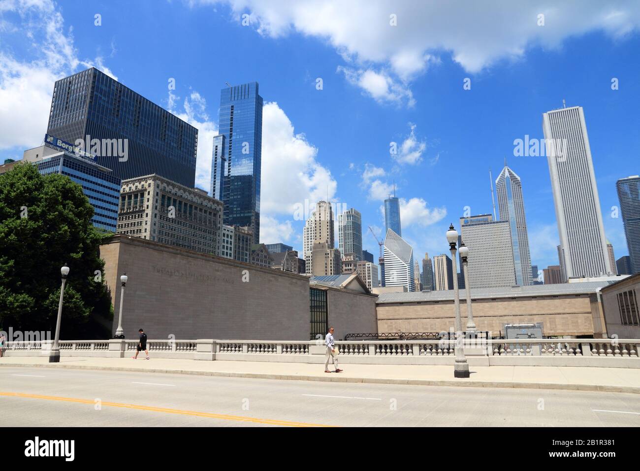 CHICAGO, USA - JUNE 27, 2013: People visit Chicago Loop. Chicago is the 3rd most populous US city with 2.7 million residents (8.7 million in its urban Stock Photo