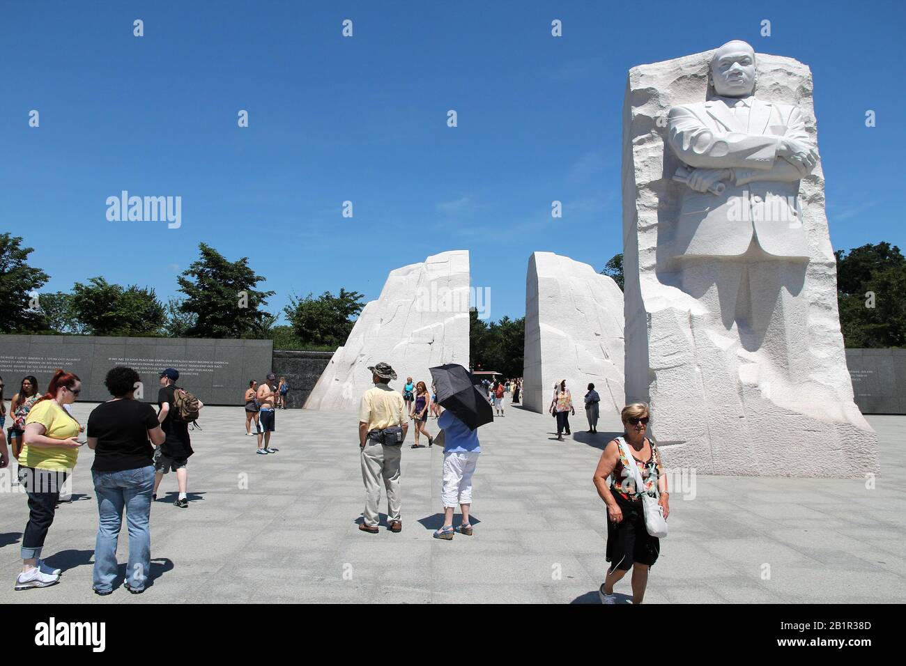 WASHINGTON DC, USA - JUNE 15, 2013: Tourists visit Martin Luther King memorial in Washington. 18.9 million tourists visited capital of the United Stat Stock Photo