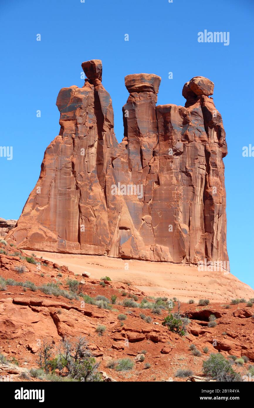 Arches National Park in Utah, USA. Park Avenue trail. Stock Photo